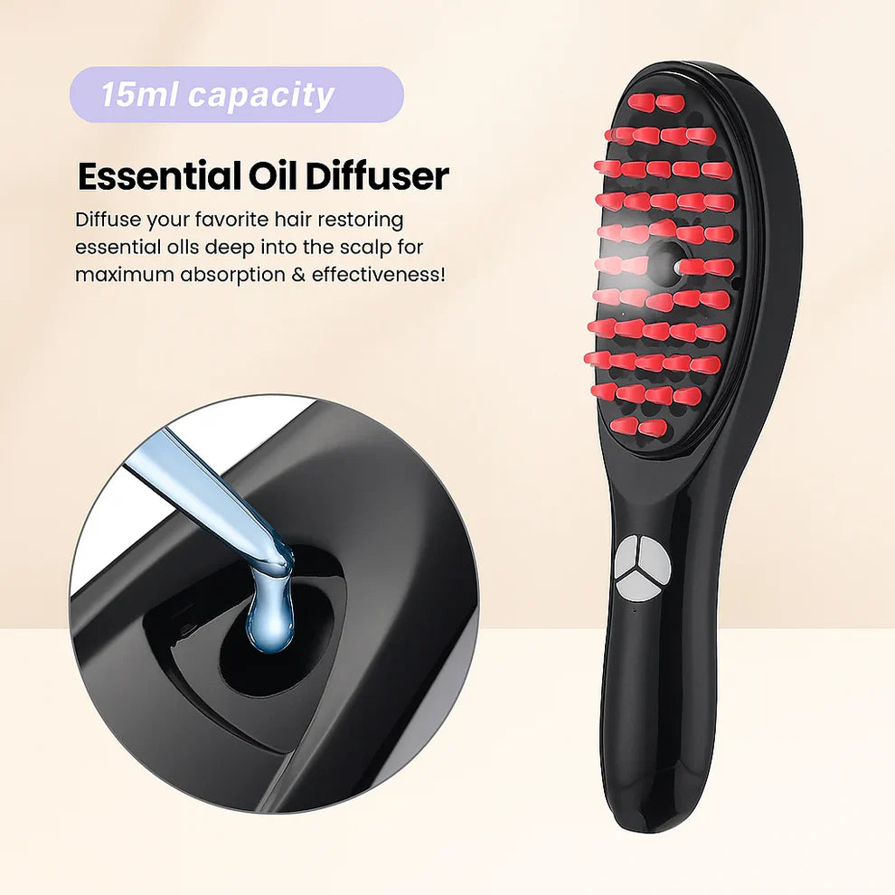 Smart Hair Brush LED Red & Blue Light Therapy